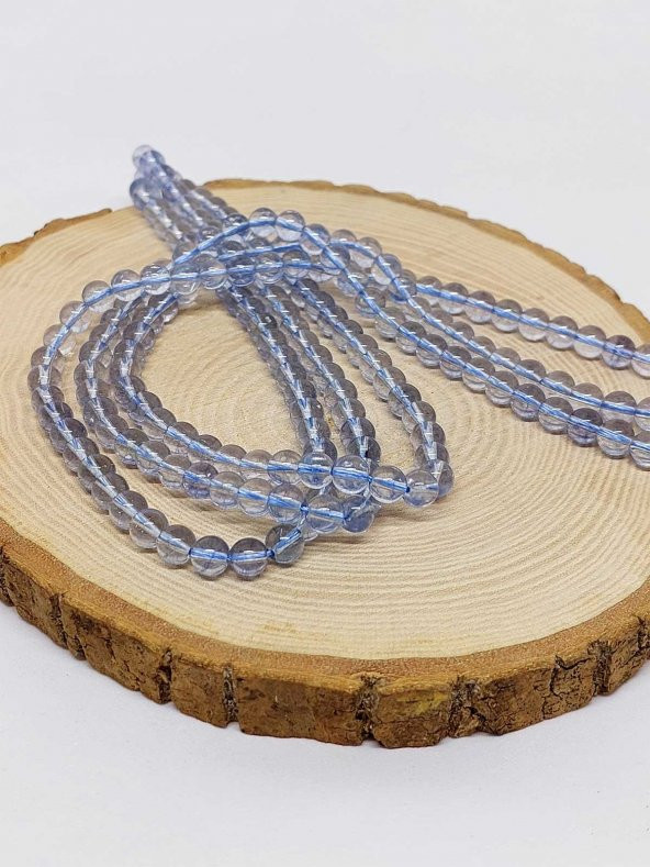 Topaz Taşı YARIM Dizi 6mm (18cm uzunluğundadır) - Resim 2