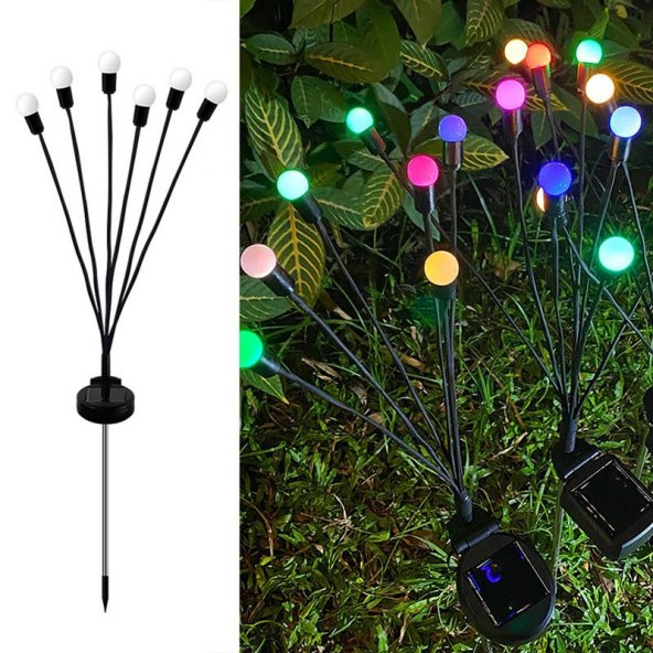 Led Güneş Enerjili 6 Lı Karışık Renkli Sallanan Bahçe Lambası - 2