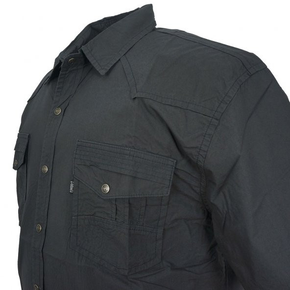 Büyük Beden Battal Boy Dekons Gabardin Gömlek Kısa Kol - 3