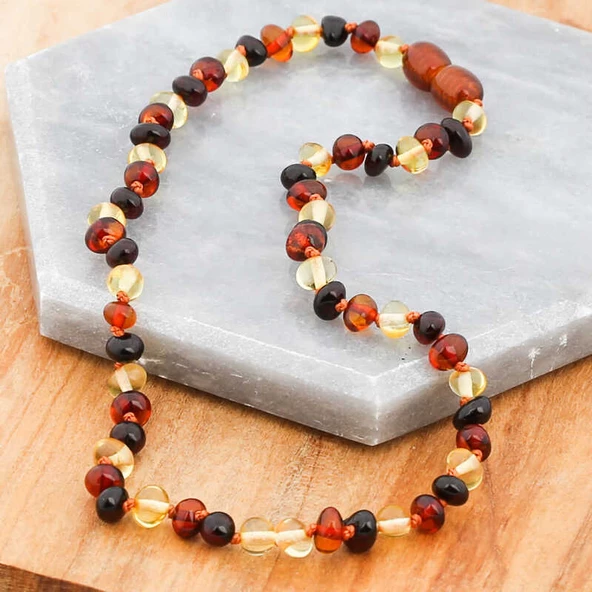 Bebek Damla Kehribar Diş Kolye  SL4009 - Resim 4