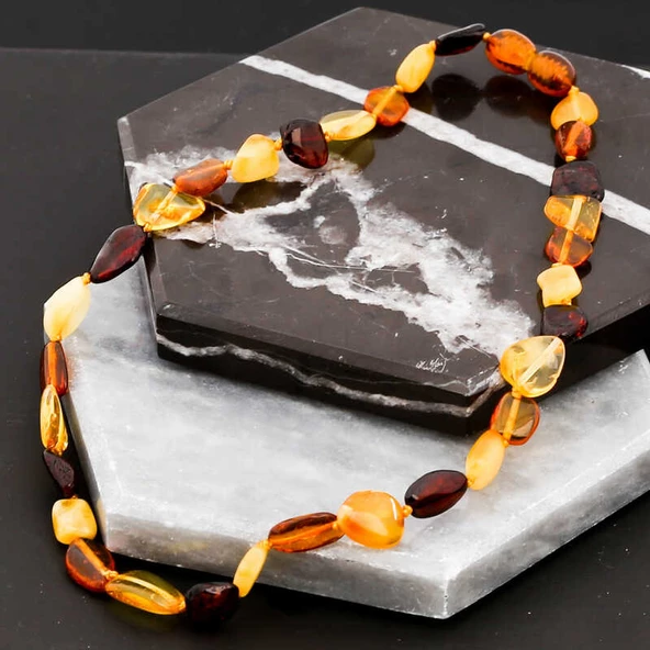 Bebek Damla Kehribar Diş Kolye  SL4002 - Resim 4