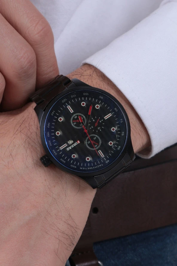 Lacivert Çelik Kasa Siyah Kordon Erkek Kol Saati ürün görseli