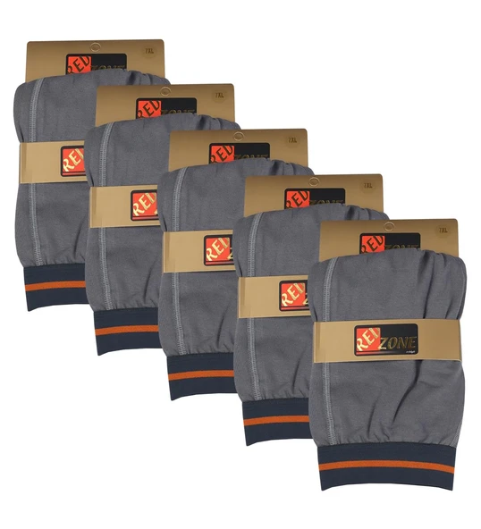 5 Adet Büyük Beden Redzone Likralı Boxer Gri - 3