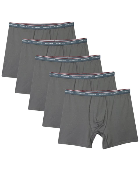 5 Adet Büyük Beden Redzone Likralı Boxer Gri - 6