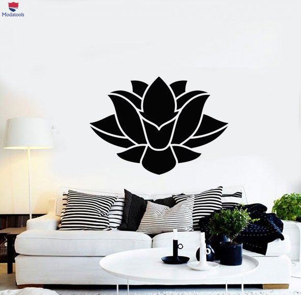 Oturma Odası, Yatak Odası Duvar Sticker Soyut Lotus Çiçeği Budizm Yoga Meditasyon Dekor Çıkartmaları