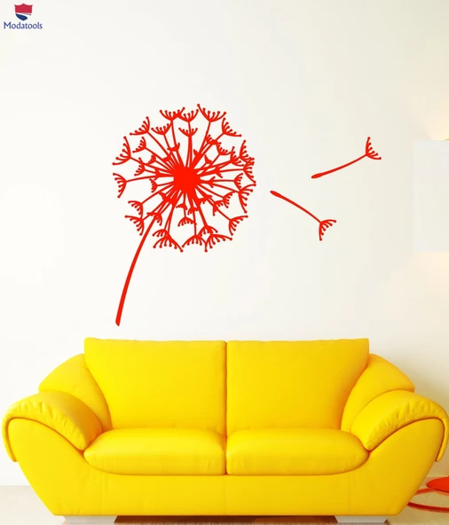 Oturma Odası, Yatak Odası Duvar Sticker Soyut Sanat Çiçek Tomurcuk Karahindiba Paraşüt Çıkartmalar