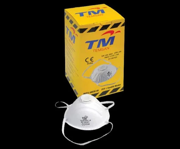 Temsan Tm Toz Maskesi Ffp1 Konik Ventilli 20 Li Paket