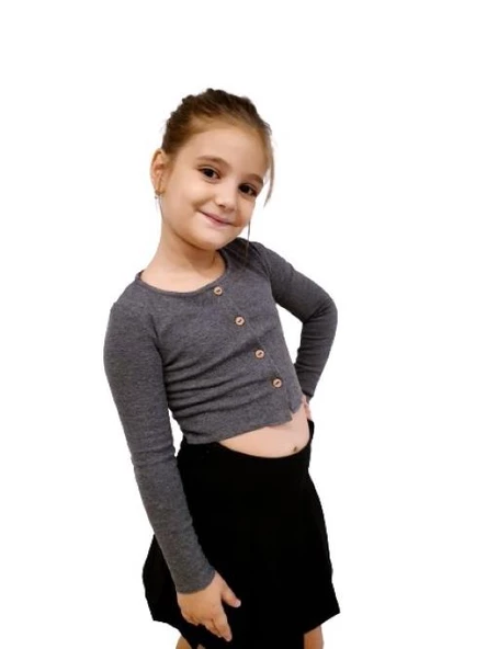 Kız Çocuk Crop Hırka - 8