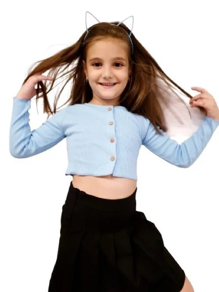 Kız Çocuk Crop Hırka - 12