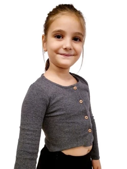 Kız Çocuk Crop Hırka - 9