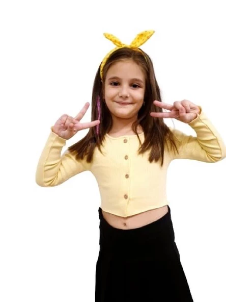 Kız Çocuk Crop Hırka - 4