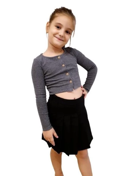 Kız Çocuk Crop Hırka - 10