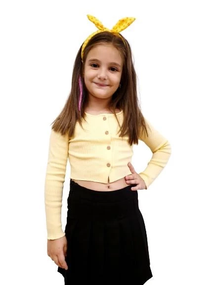 Kız Çocuk Crop Hırka - 7