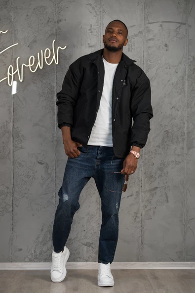 Oversize Kolu Lastikli Çıt Çıt Kapamalı Hafif Dolgulu Baharlık Mont - 8