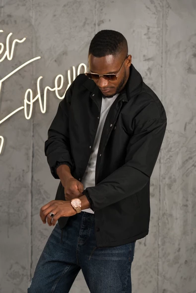 Oversize Kolu Lastikli Çıt Çıt Kapamalı Hafif Dolgulu Baharlık Mont - 10