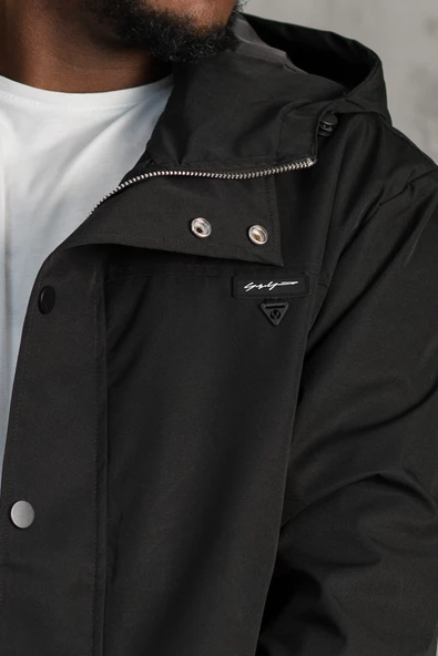 Regular Fit Kapşonlu Fermuar Kapamalı Astarlı Erkek Baharlık Mont - 12