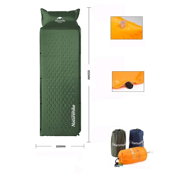 Naturehike Ultralight Şişme Kamp Matı | 185*60*2.5 cm | - 12