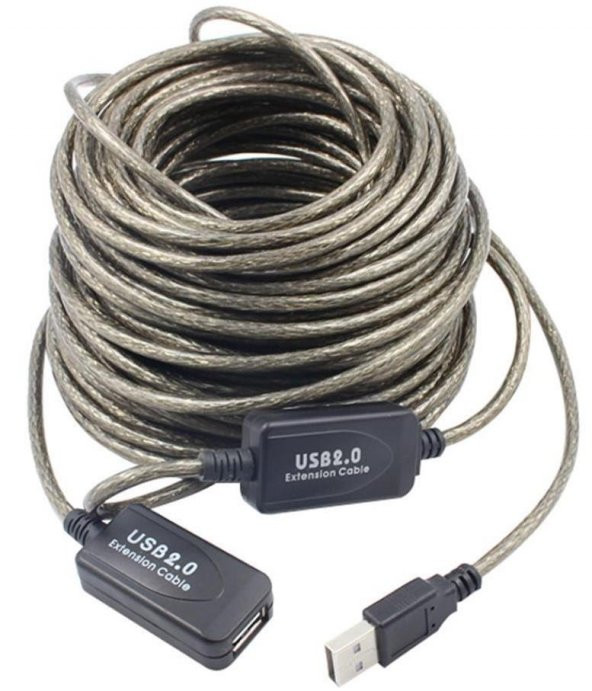 Aktif USB Dişi Erkek Uzatıcı Uzatma Ek Kablosu 20 Metre - 2