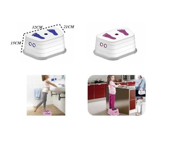 Çocuk Basamağı Yükseltici Basamak Kaydırmaz Tabure Beyaz MP - 5