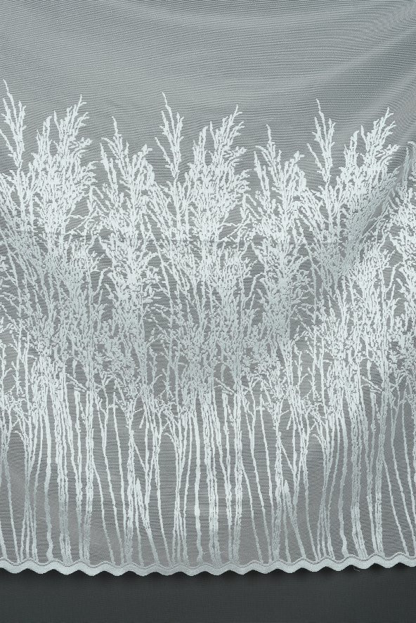 SELVİ GÖBEKLİ MODEL KIRIK BEYAZ RENK TEK KANAT Hazır Dikilmiş Pileli Fon Perde 300*260 Cm - Resim 5