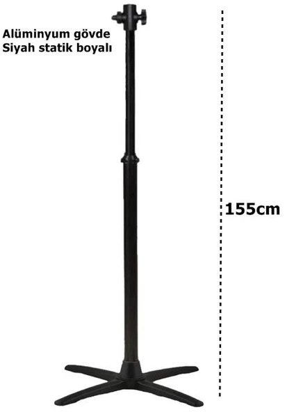 Soba Ayağı Ufo,Kumtel Istıcı Ayağı Alüminyum 155cm-Siyah - 4