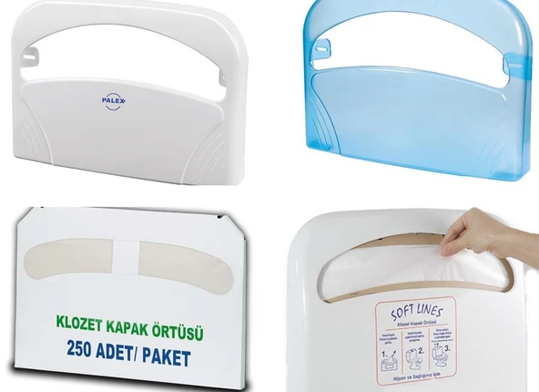 Klozet Kapak Örtüsü+Palex Klozet Kapak Örtü Dispenseri Beyaz İkili Set - 2