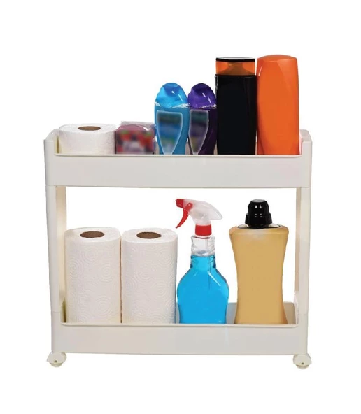Motek Çok Amaçlı Tekerlekli Mutfak Rafı Banyo Rafı Organizer SR-02 - 7