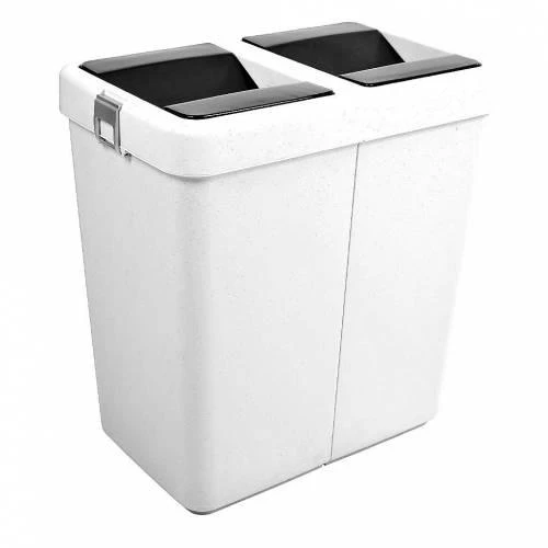 Motek 80 Litre Hassas Kapaklı Çift Gözlü Geri dönüşüm Çöp Kovası - 4