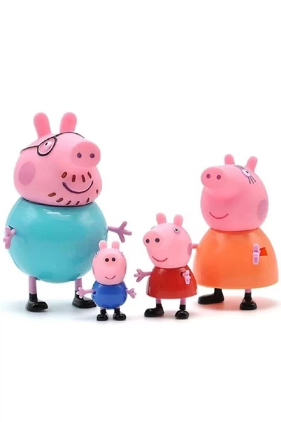 Kumik Peppa Pig Ailesi 4 Lü Figür Oyuncak