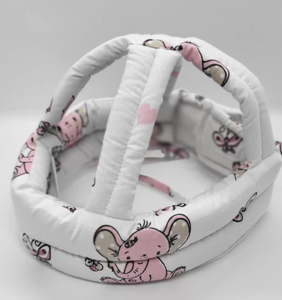 Bebek Kafa Koruma Güvenlik Başlığı Ayarlanabilir Emniyet Kaskı ( Beyaz ) - 2