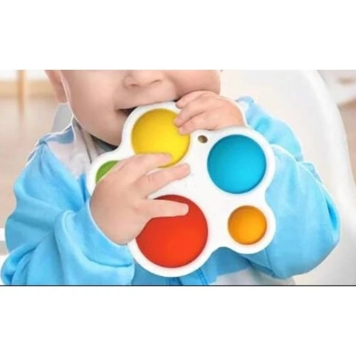 Kumik Bebek Diş Kaşıyıcı ve Silikon Stres Topu Oyunu Ikisi Bir Arada - 3