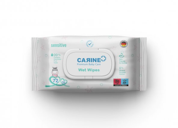 CARINE Bebek Islak Mendili 72 Yaprak