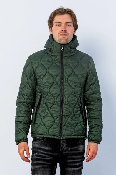 Erkek Reguler Fit Çok Hafif Kışlık Kapitone Mont - 7