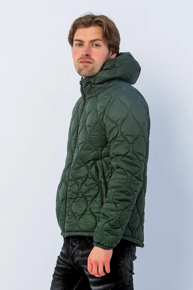 Erkek Reguler Fit Çok Hafif Kışlık Kapitone Mont - 9
