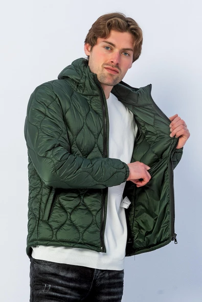 Erkek Reguler Fit Çok Hafif Kışlık Kapitone Mont - 12