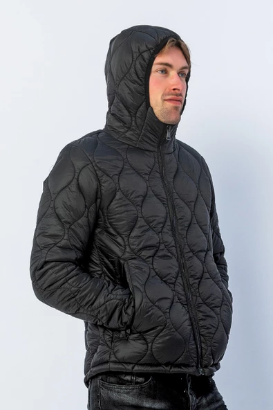 Erkek Reguler Fit Çok Hafif Kışlık Kapitone Mont - 5