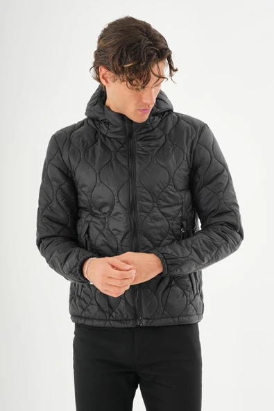 Erkek Reguler Fit Çok Hafif Kışlık Kapitone Mont - Resim 3