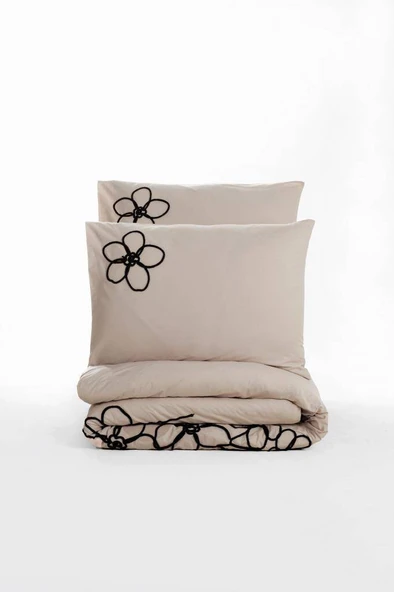 Cotton Box Brode Ranforce Çift Kişilik Nevresim Takımı Panos Kahve - Resim 3
