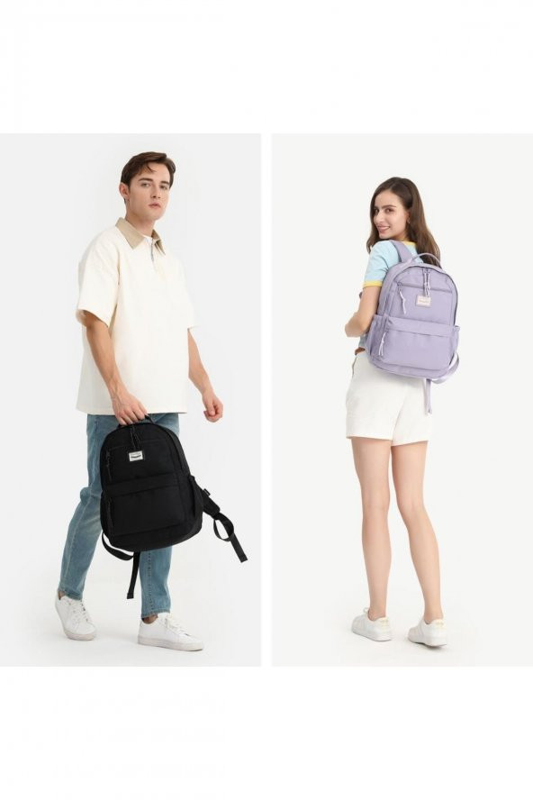 Bagacar Smart Bag 3198 Okul ve Günlük Laptop Bölmeli Sırt Çantası Koyu Gri - 8