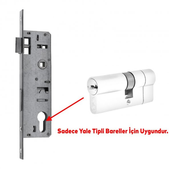 Kale Kapı PVC Kapı Gömme Kilit Gövde Wc Banyo Kilidi Gövdesi Silindirli 35 mm - 4