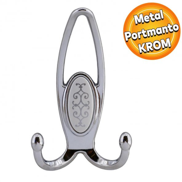Metax Uzay Portmanto Vestiyer Duvar Askısı Metal Dolap Elbise Askılığı Krom Beyaz Krom Kapak