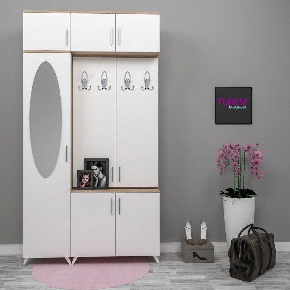 Metax Uzay Portmanto Vestiyer Duvar Askısı Metal Dolap Elbise Askılığı Krom Beyaz Krom Kapak - Resim 4