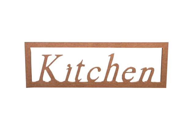 Boyanabilir Kitchen Çerçeveli Dekoratif Duvar Kapı Süsü 13X39