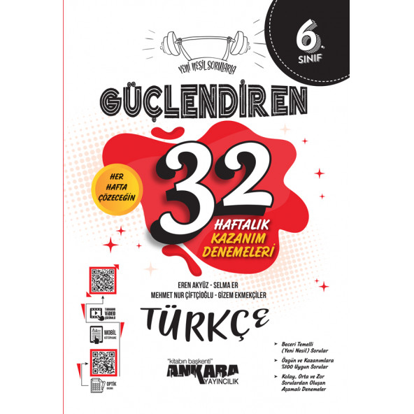 6. Sınıf Güçlendiren 32 Haftalık Türkçe Kazanım Denemeleri