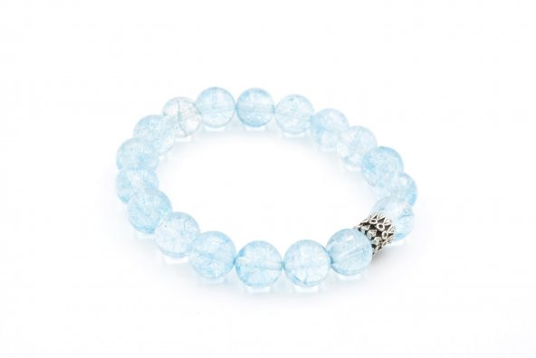 Hakiki Doğal Mavi Topaz Bileklik 10.5 Mm ürün görseli 1