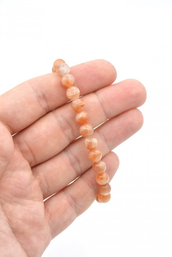 Hakiki Doğal A Kalite Güneş Taşı Bileklik 8 Mm - Resim 3