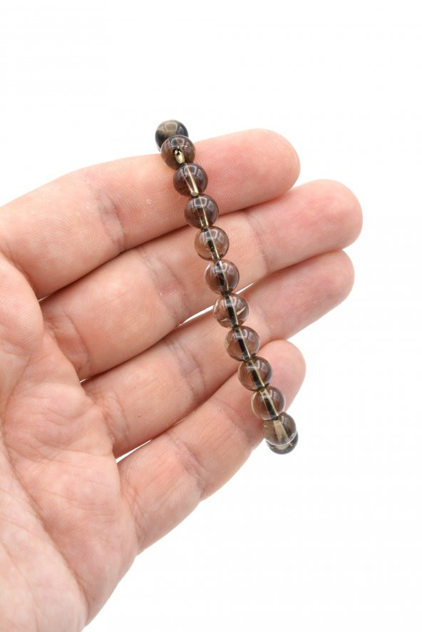 Hakiki Doğal A Kalite Siyah Azeztulit Taşı Bileklik 8 Mm - Resim 3