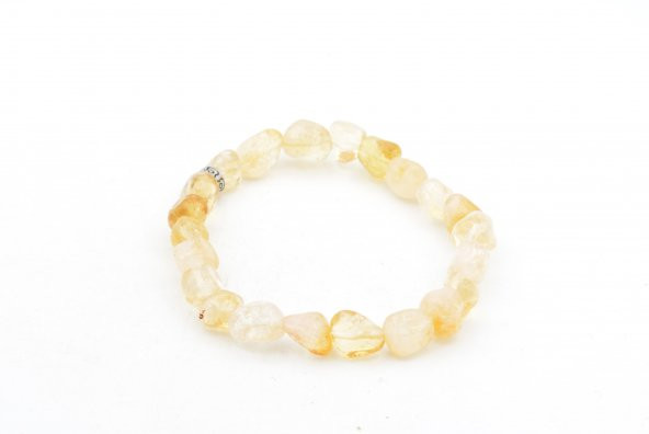 Hakiki Doğal Amorf Kesim İri Taneli Sitrin Taşı Bileklik ürün görseli 1