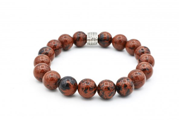 Hakiki Doğal Mahogany Obsidyen Taşı Bileklik 003 ürün görseli 1