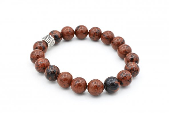 Hakiki Doğal Mahogany Obsidyen Taşı Bileklik 003 - Resim 3